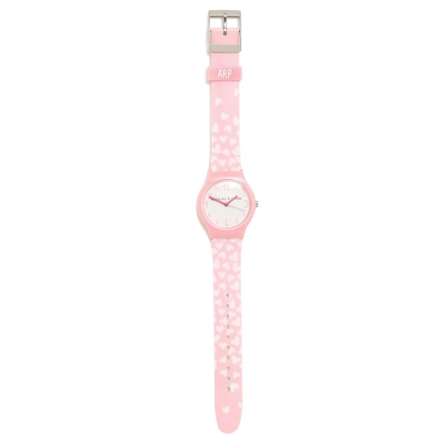 Foto de Reloj flip corazones rosa