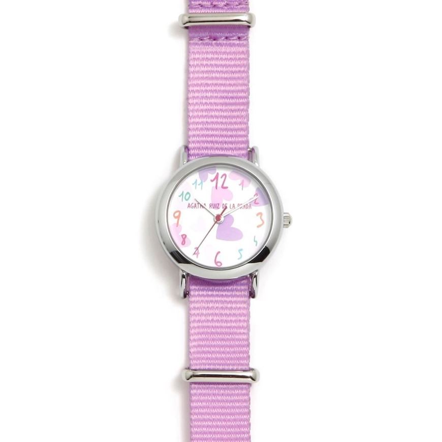 Picture of Reloj analógico corazones lavanda