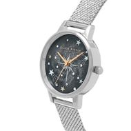 Foto de Reloj Olivia Burton de malla plateada con esfera midi celestial
