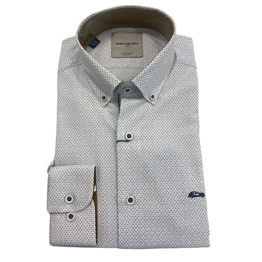 Foto de Camisa blanca con microestampado slim fit