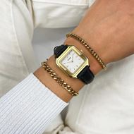 Picture of Reloj Cluse Graceful Petite de Piel, Lagarto Negro, Color Dorado