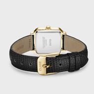 Foto de Reloj Cluse Graceful Petite de Piel, Lagarto Negro, Color Dorado