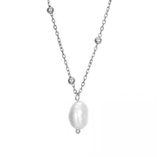 Picture of Collar plata y perla barroca 9,5x7mm