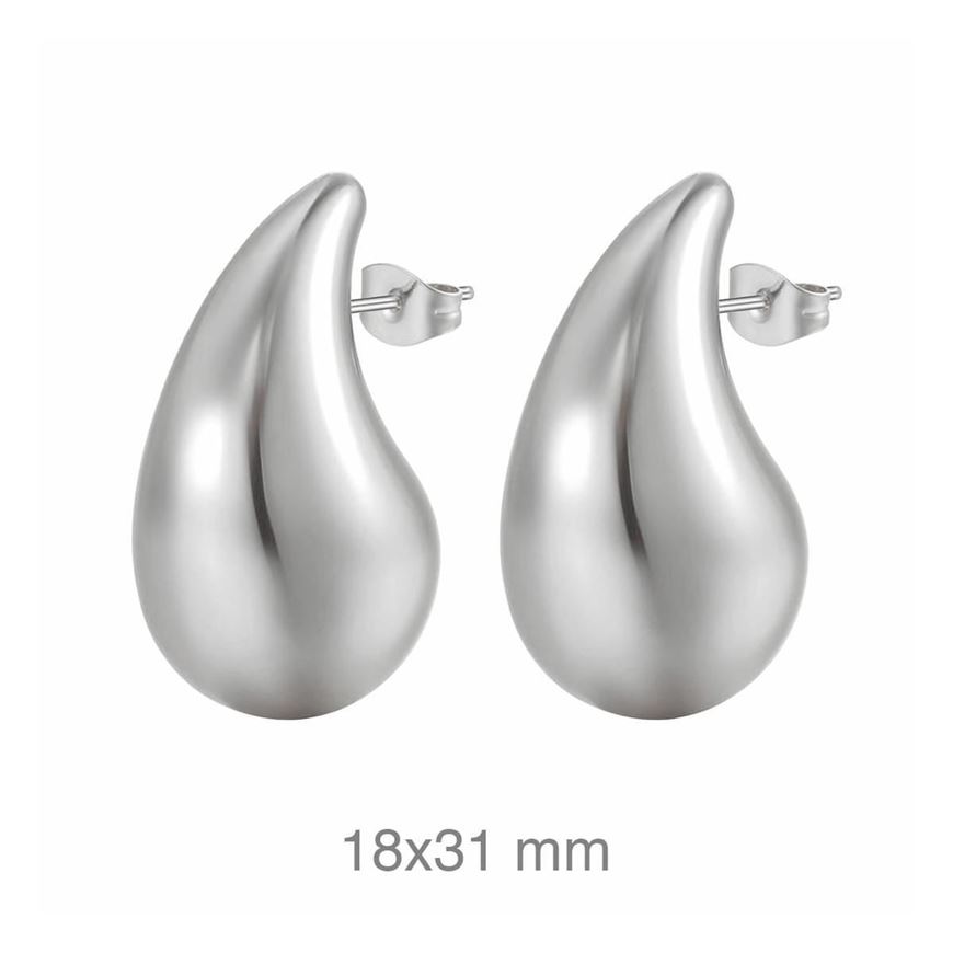 Picture of Pendientes gota de acero 18x31mm