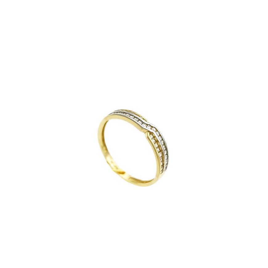 Foto de Anillo oro bicolor 18kt y circonitas blancas