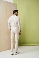 Picture of Pantalón de vestir en lino beige slim fit