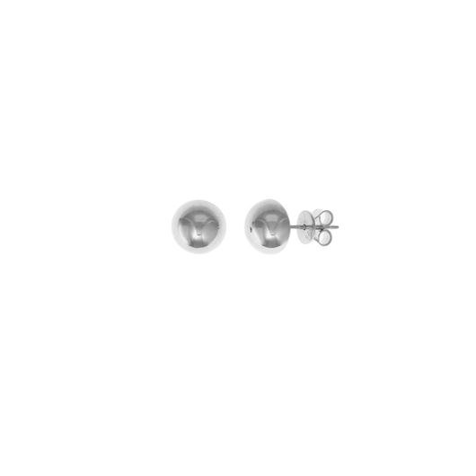 Picture of Pendientes de plata baño rodio media bola 