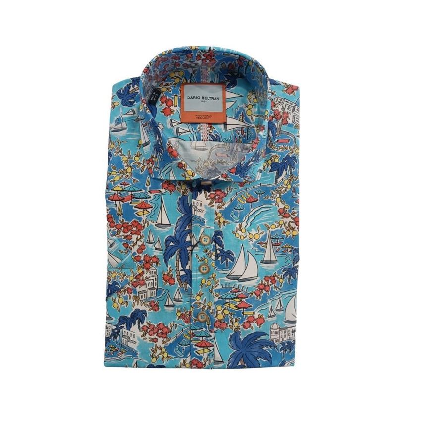 Picture of Camisa manga corta regular fit estampado veraniego