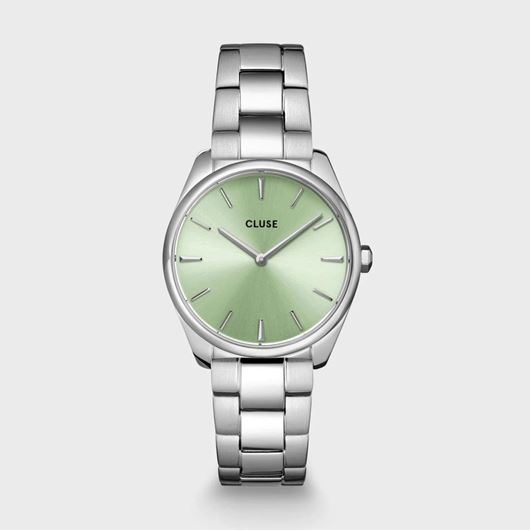 Foto de Reloj Féroce Petite plateado con esfera verde