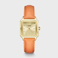 Foto de Reloj Gracieuse Petite dorado con correa de piel de lagarto albaricoque