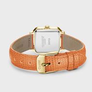 Foto de Reloj Gracieuse Petite dorado con correa de piel de lagarto albaricoque