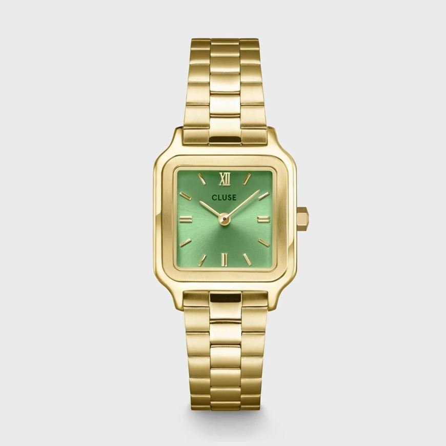 Foto de Reloj Gracieuse Petite dorado con esfera verde