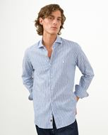 Picture of Camisa manga larga mezcla lino y algodón a rayas kodak azul y blanco