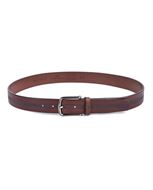 Foto de Cinturón piel vacuno marrón con grabado rombos