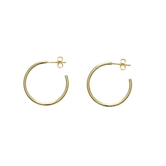 Foto de Pendientes aro de plata baño oro de 2cm x 2mm 