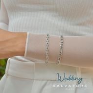 Foto de Pulsera de plata baño rodio cadena figaro con circonitas