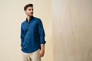 Picture of Camisa lino y algodón azul marino