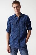 Foto de Camisa azul denim microprint