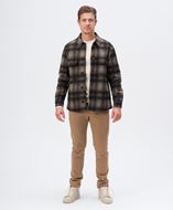 Foto de Sobrecamisa-Chaquetilla cuadro fantasía marrón
