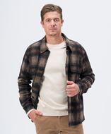 Foto de Sobrecamisa-Chaquetilla cuadro fantasía marrón