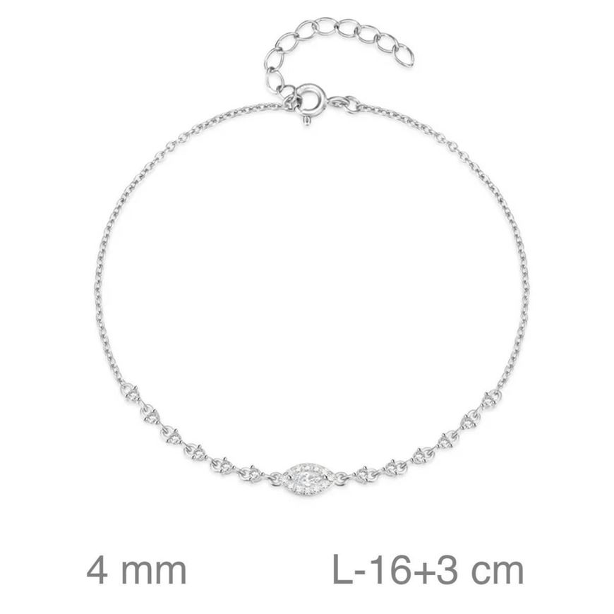 Foto de Pulsera de plata baño rodio con circonitas