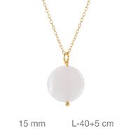 Foto de Collar dorado con círculo blanco