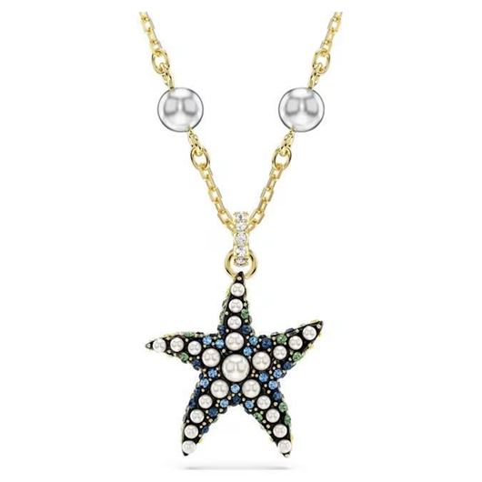 Foto de Gargantilal Idyllia crystal pearls estrella de mar multicolor baño oro