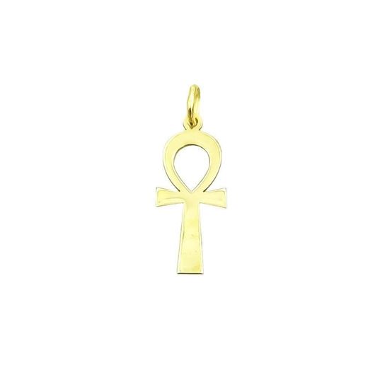 Foto de Cruz de la vida plana en oro amarillo 18kt 22x9,50mm