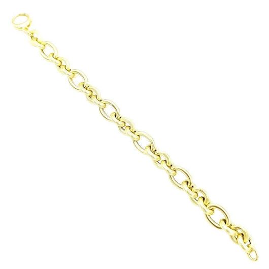 Picture of Pulsera de oro amarillo 18kt eslabones estriados y pulidos