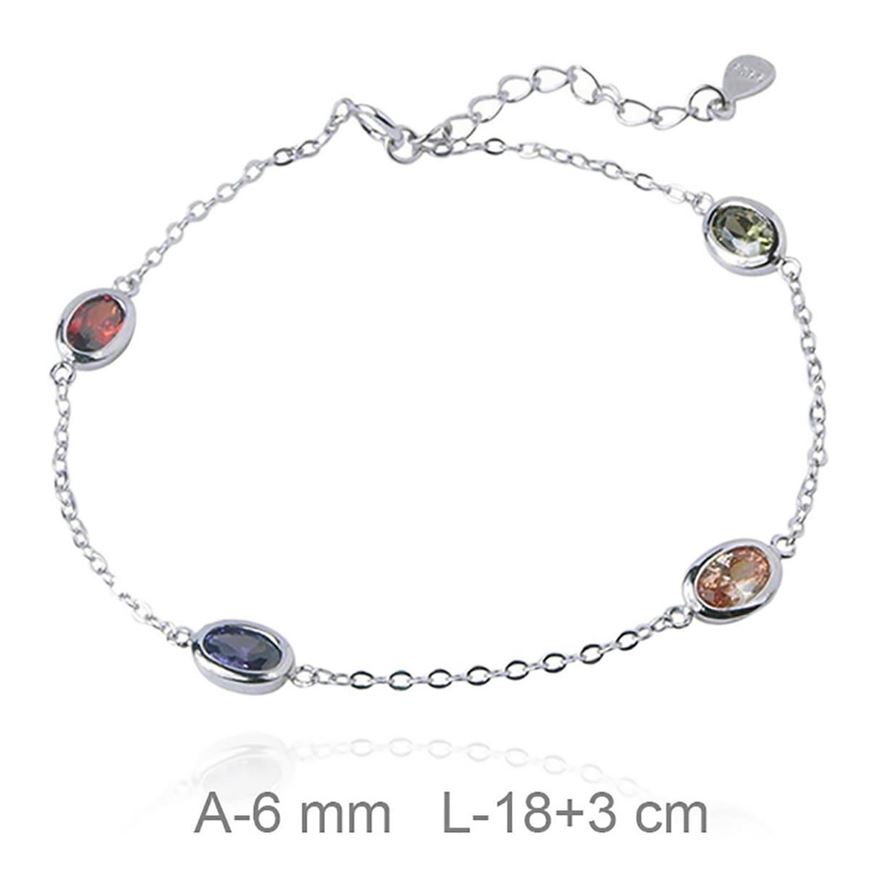 Foto de Pulsera de plata con circonitas multicolor