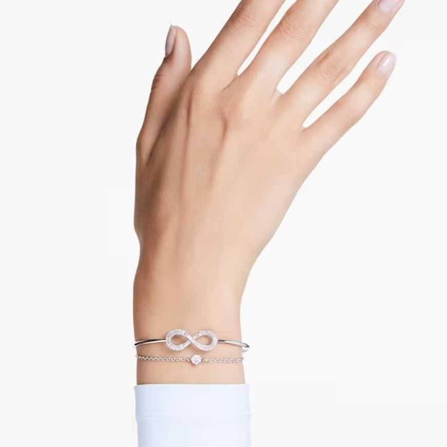 Foto de Pulsera Hyperbola Infinito, Blanco, Baño de rodio