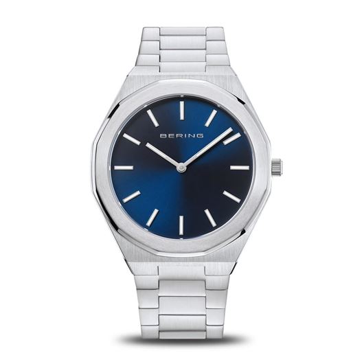 Foto de Reloj Classic hombre plateado y esfera azul