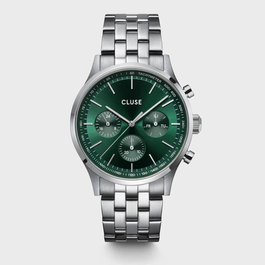 Foto de Reloj Cluse Anthéor Multifunction en acero y esfera color verde