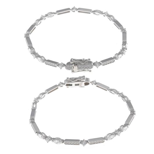 Picture of Pulsera de plata rodiada con circonitas