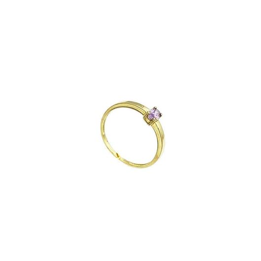 Picture of Anillo de oro blanco 18kt y circonita color amatista en talla oval 