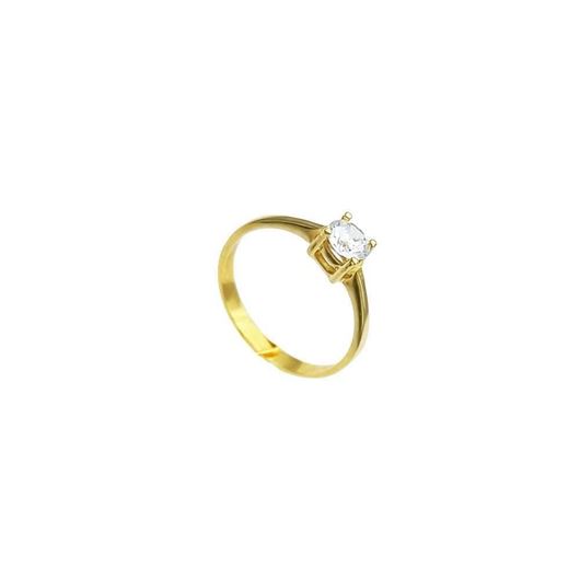 Picture of Anillo Solitario en oro amarillo 18kt y circonita de 4,90mm