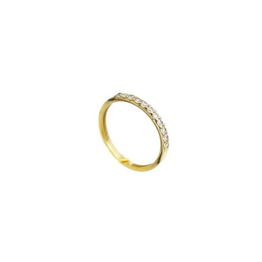 Picture of Anillo media alianza en oro amarillo 18kt y circonitas blancas