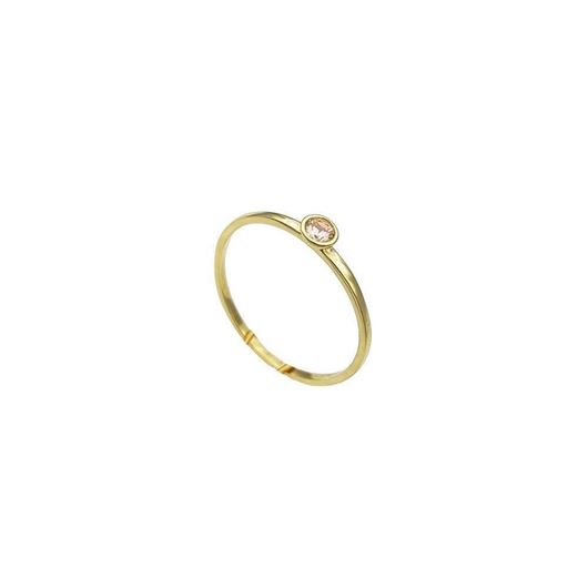 Picture of Anillo de oro amarillo 18kt y chatón de circonita rosa francia