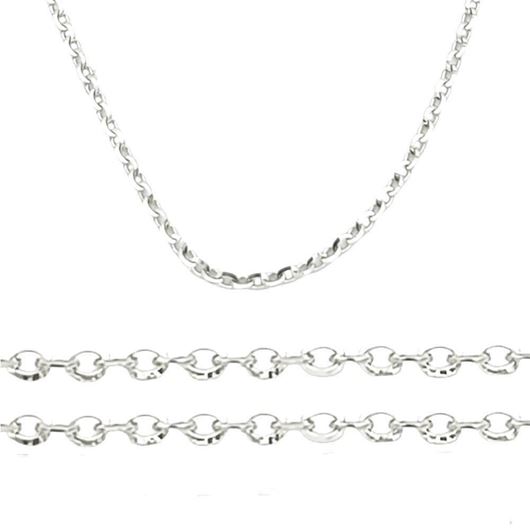 Foto de Cadena Roló oro blanco 18kt, 1mm grosor, 45cm largo
