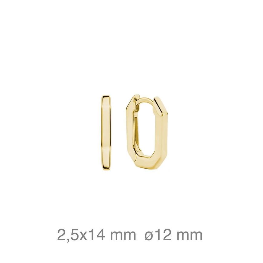 Foto de Pendientes de aro geometrico de plata baño oro 