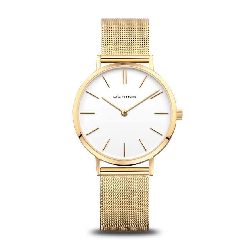 Foto de Reloj Bering Classic dorado esfera blanca 29mm