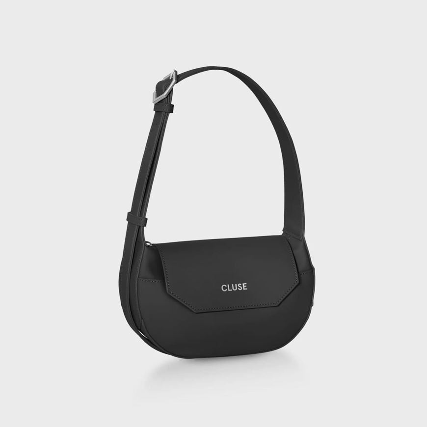 Foto de Bolso cruzado Sacroisé Petite negro y detalles plateados