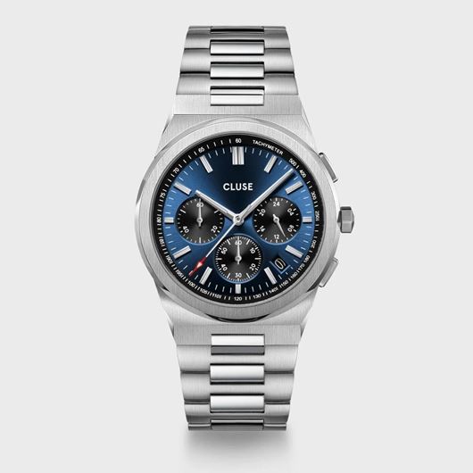 Foto de Reloj Vigoureux Chronode acero color plata y azul