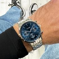 Foto de Reloj Anthéor multifunción de acero color plata esfera azul