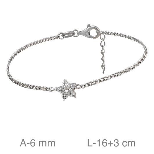 Foto de Pulsera plata baño rodio estrella circonitas