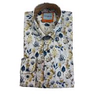 Foto de Camisa Regular fit estampado geometrico floral azul gris amarillo