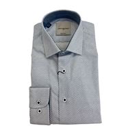 Foto de Camisa slim fit microestampado azul y gris