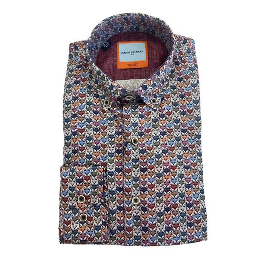 Foto de Camisa slim fit estampado zorros multicolor