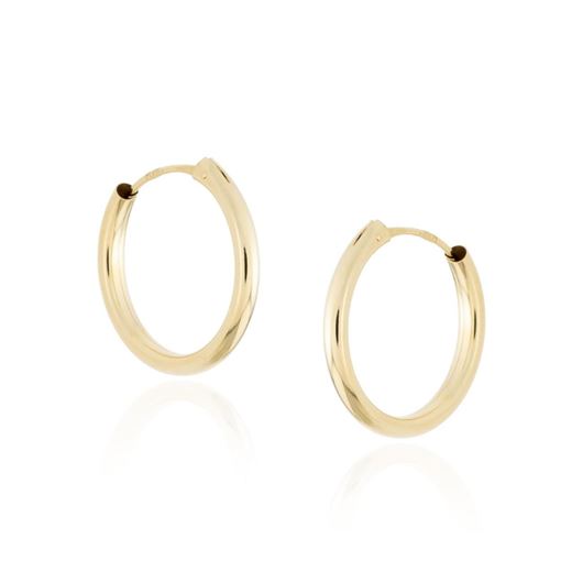 Picture of Pendientes aros 15mm de oro amarillo 18kt