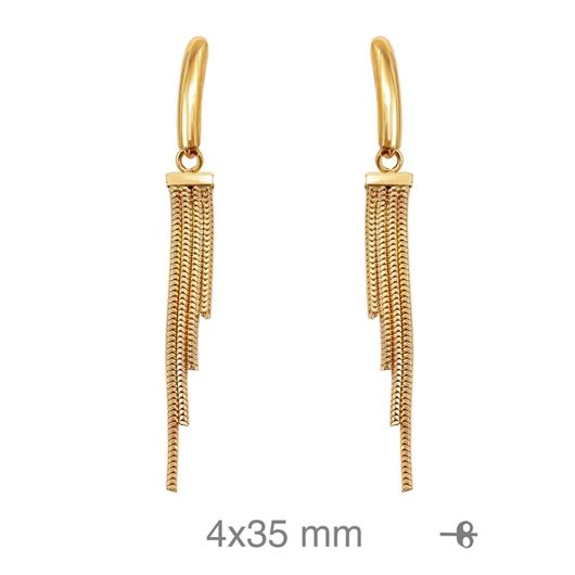 Foto de Pendientes de oro amarillo 18kt colas de topo colgantes